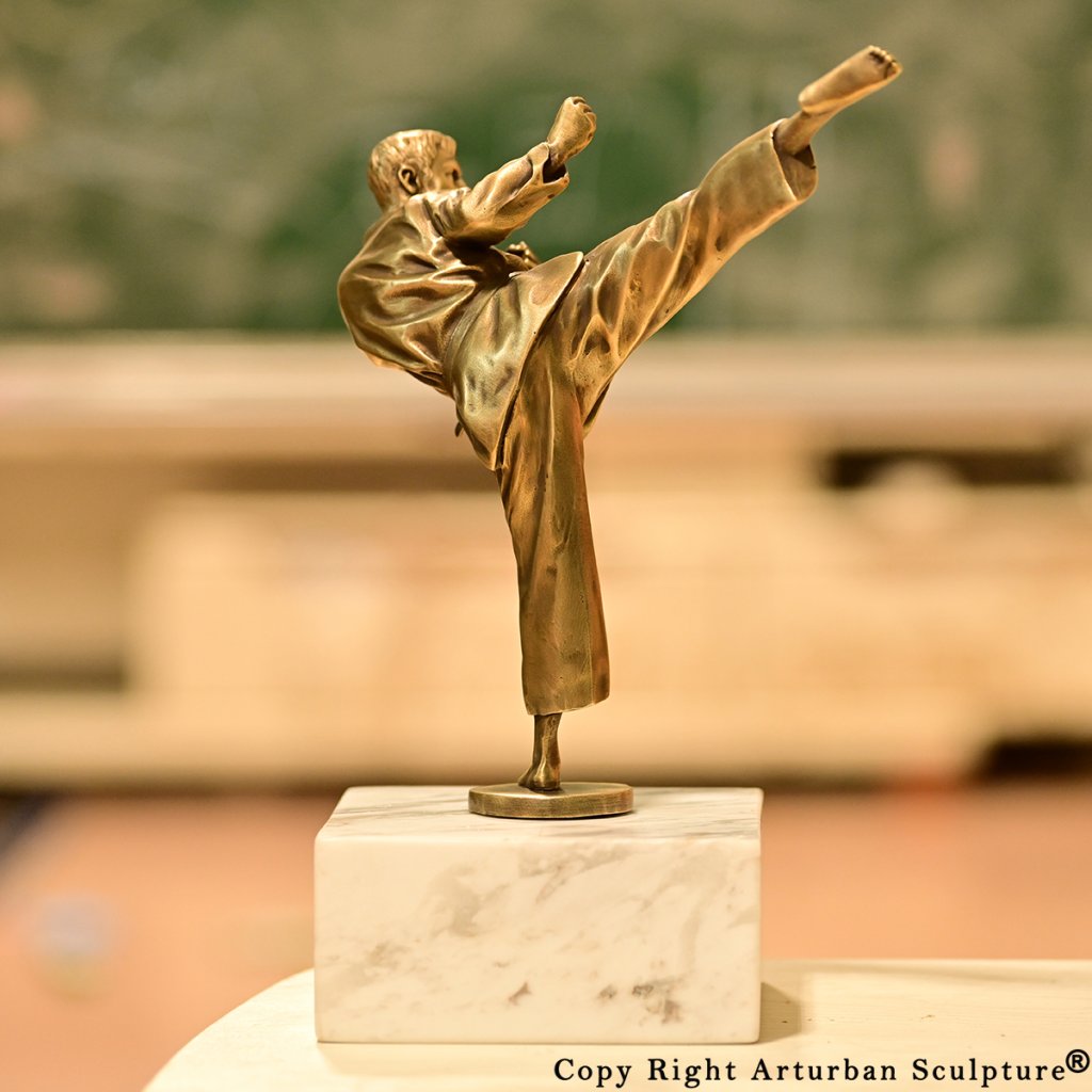 bronze Karate Statue