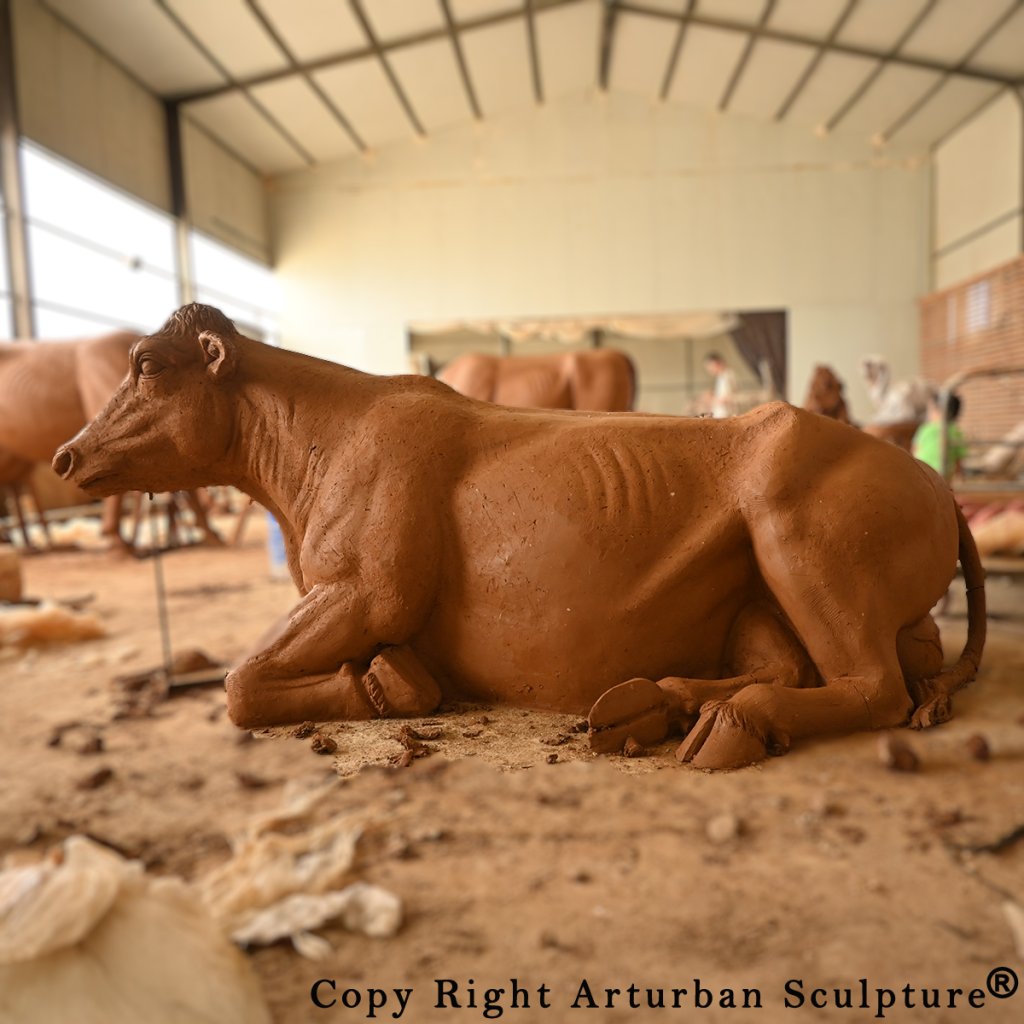 Clay Mold-Cow Yard Statue