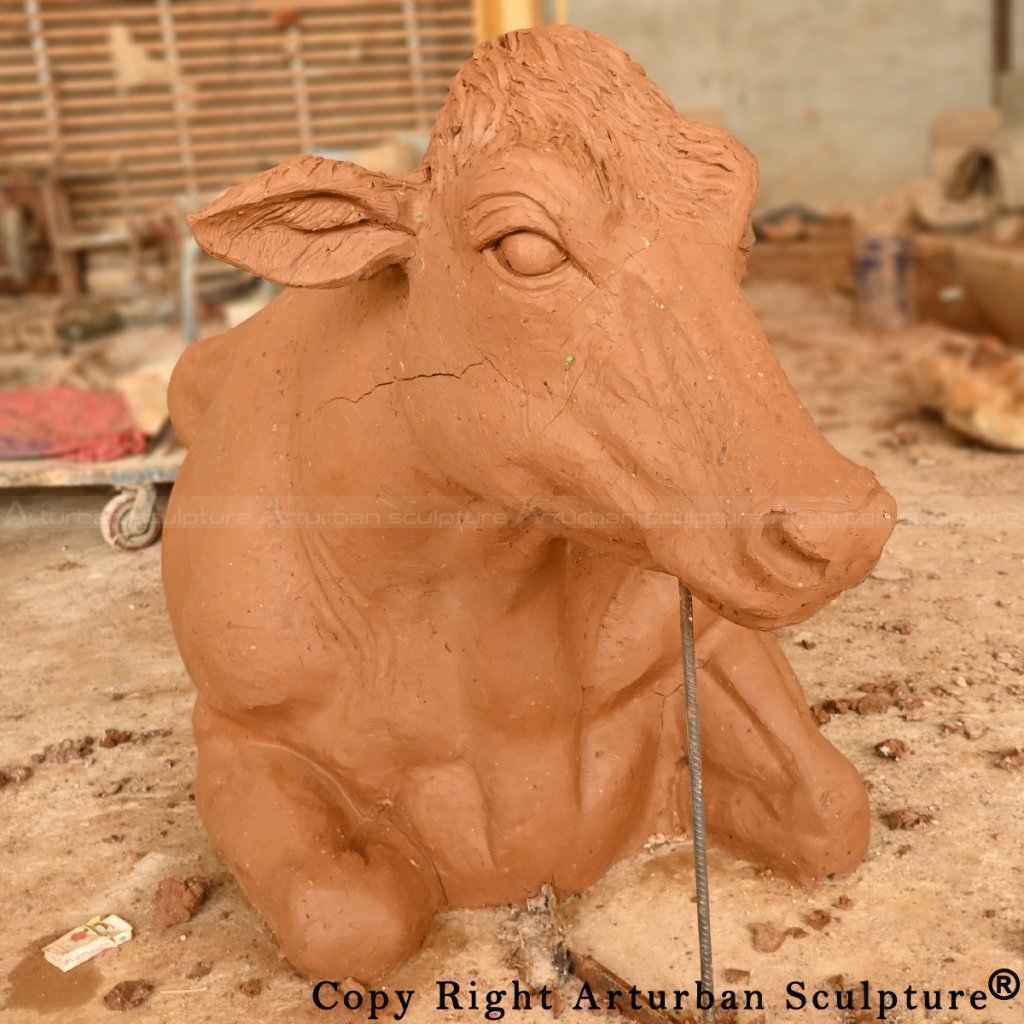 Clay Mold of Cow Yard Statue