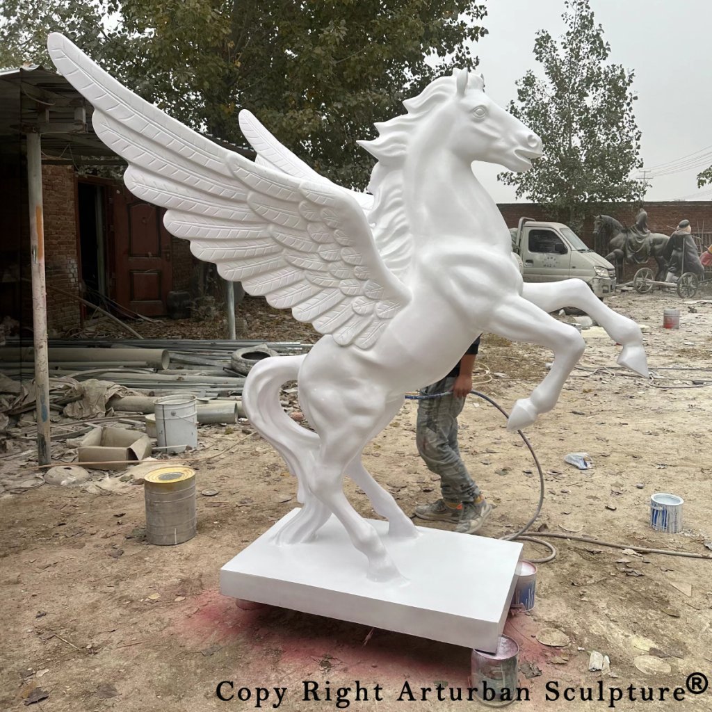 fiberglass pegasus statue