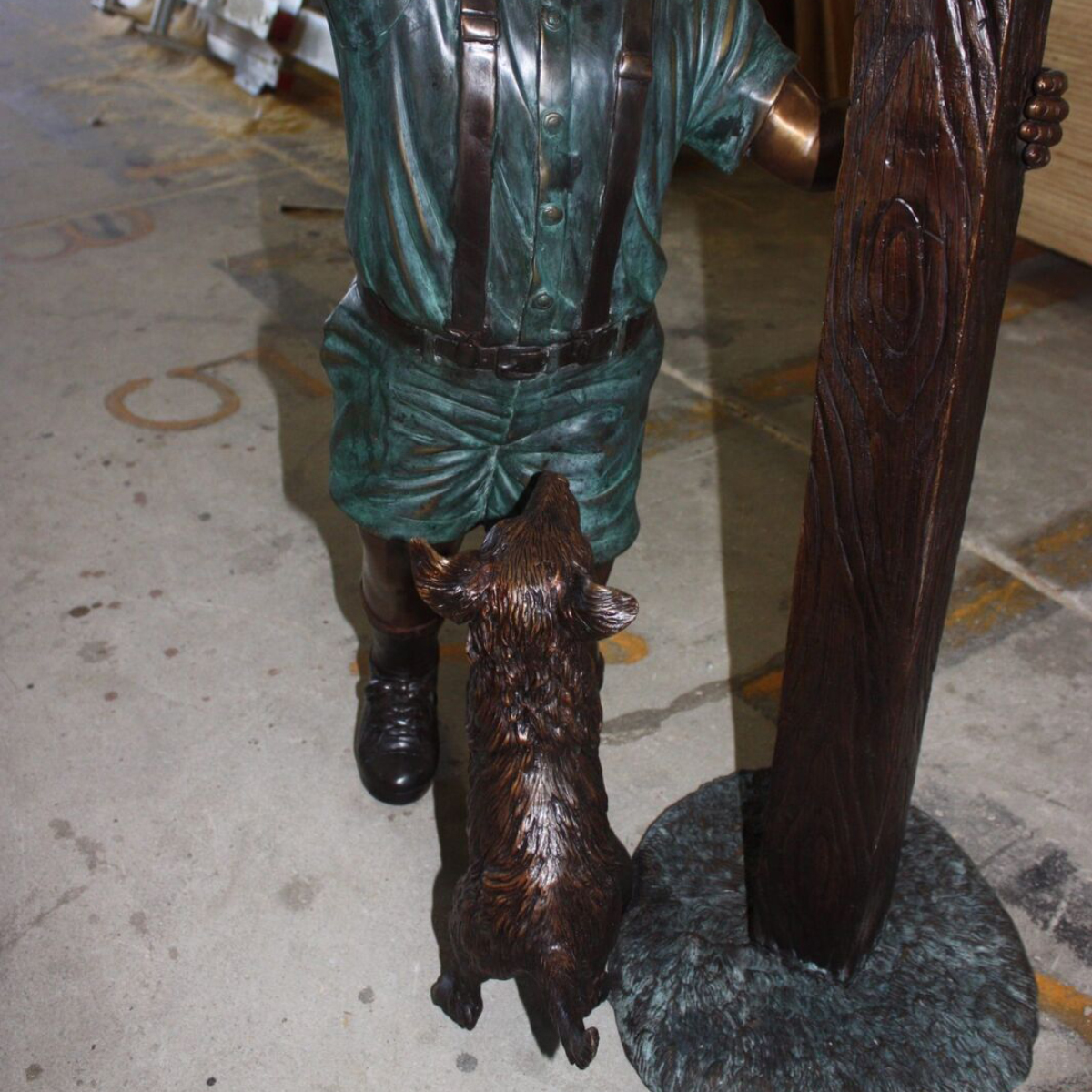 Boy Putting Card in Mailbox Statue