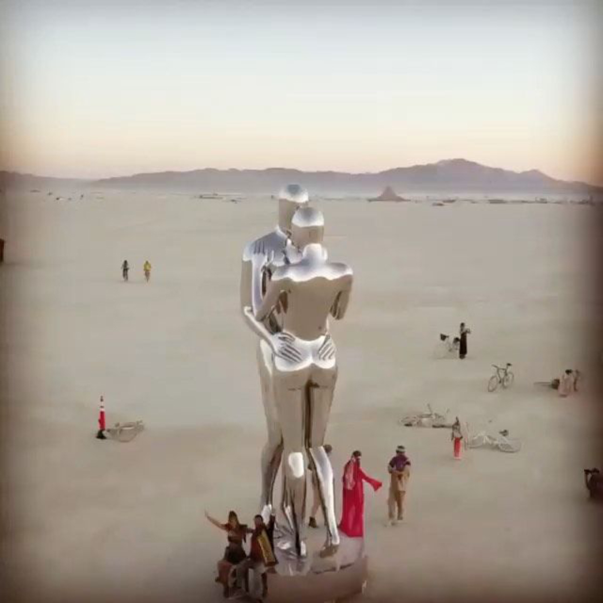 Burning Man Couple Sculpture