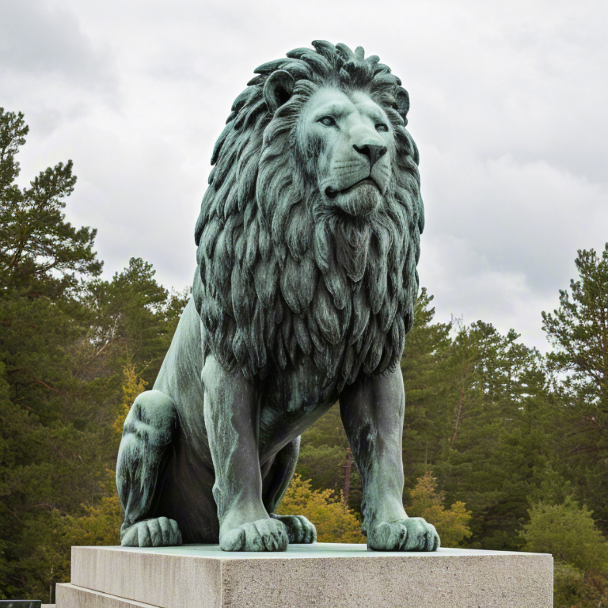 Green Lion Statue