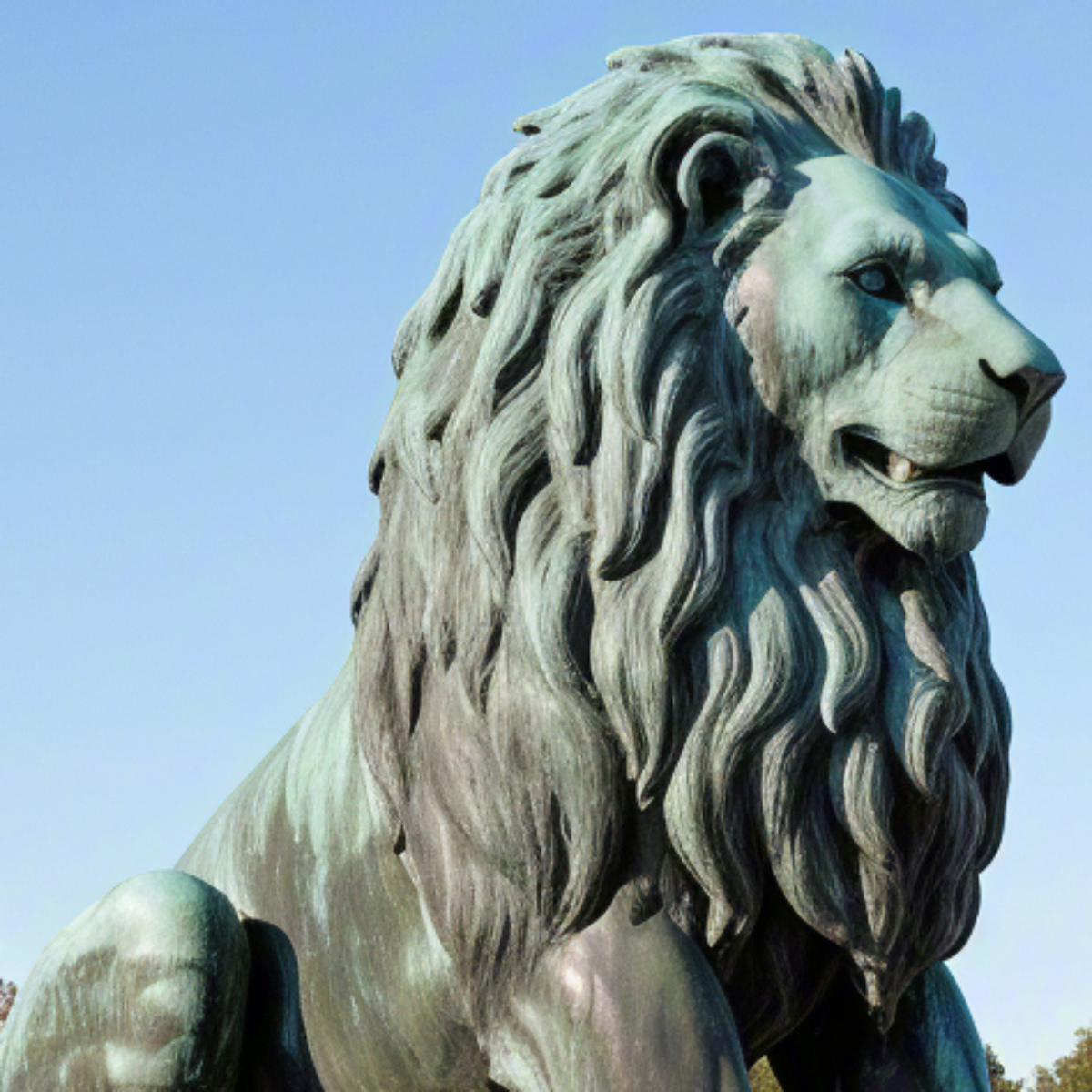 Green Lion Statue