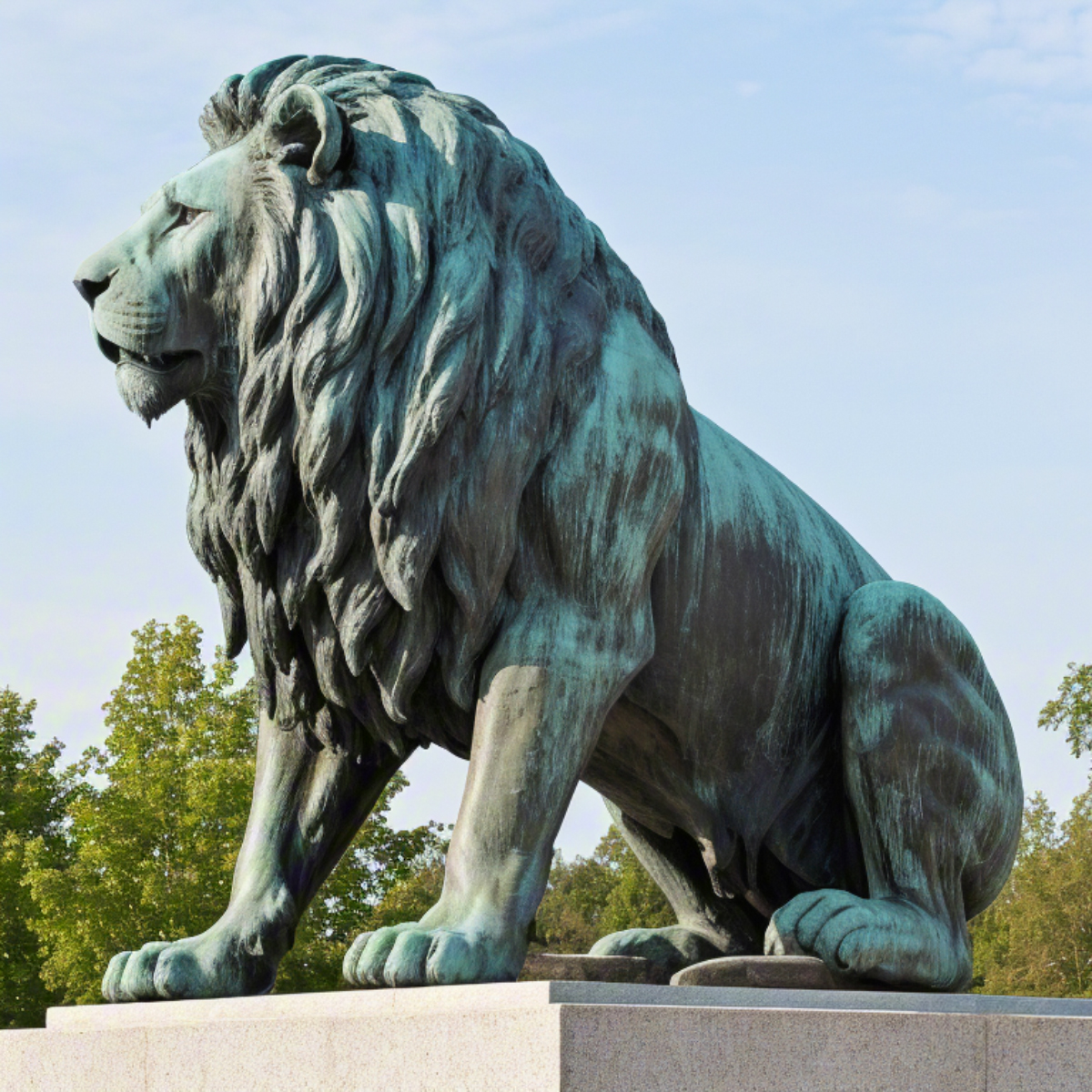 Green Lion Statue