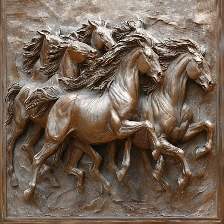 Group of Horses Running Relief