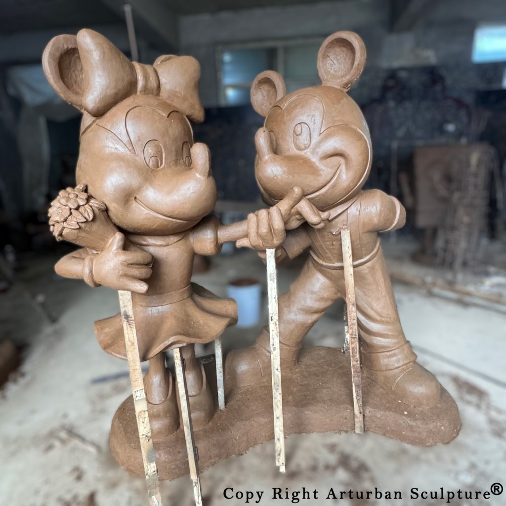 Mickey and Minnie Garden Statues