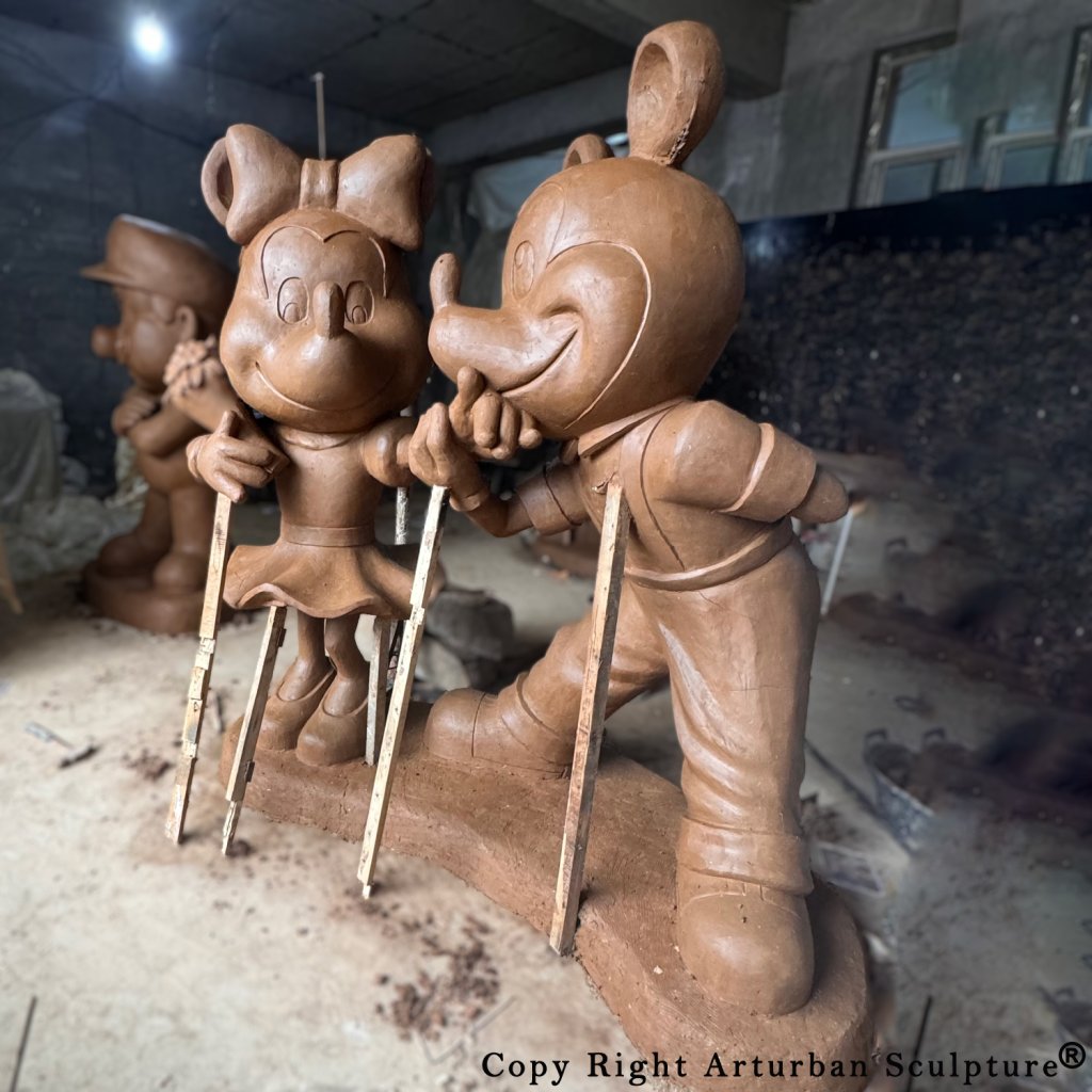 Mickey and Minnie clay mold