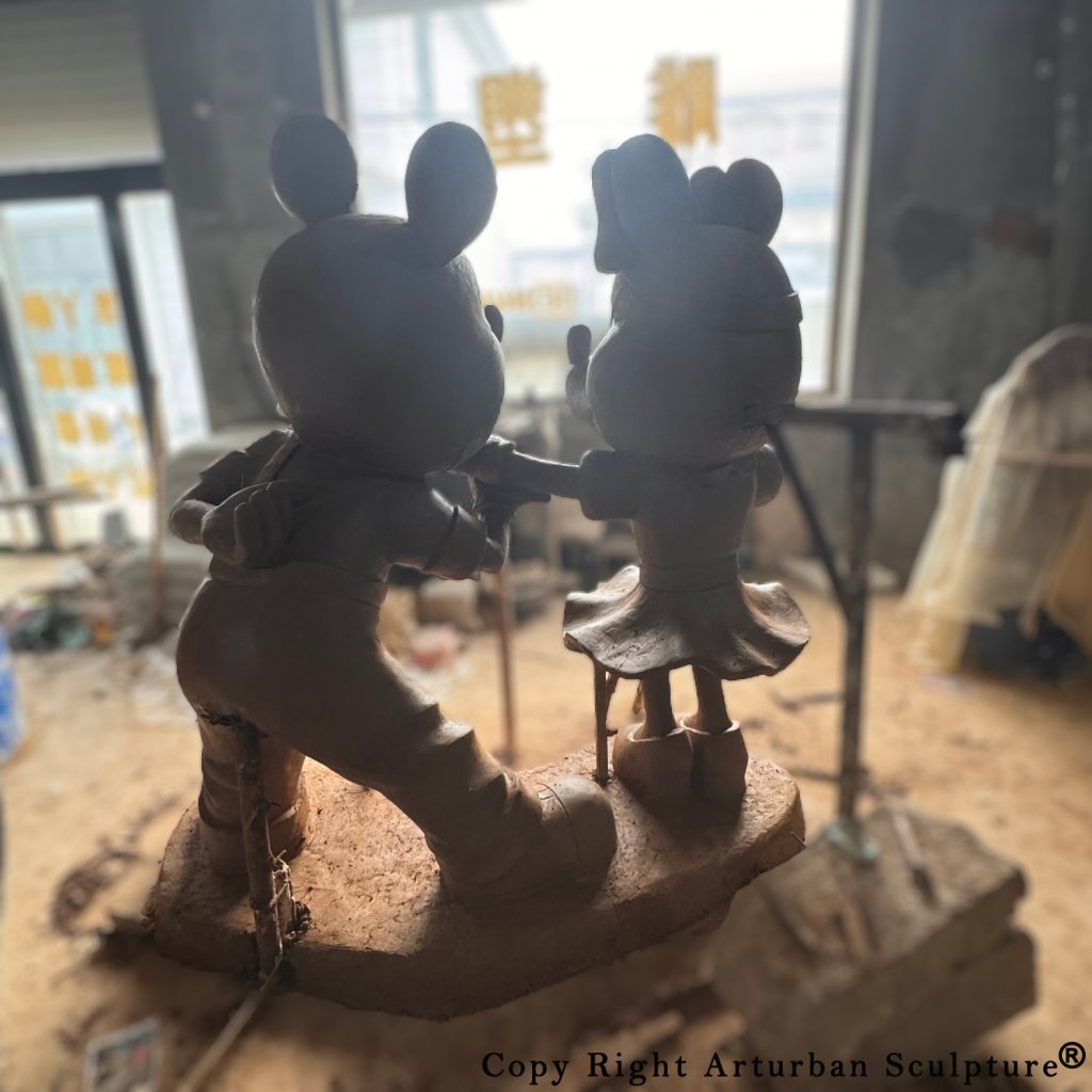 Mickey and Minnie clay mold