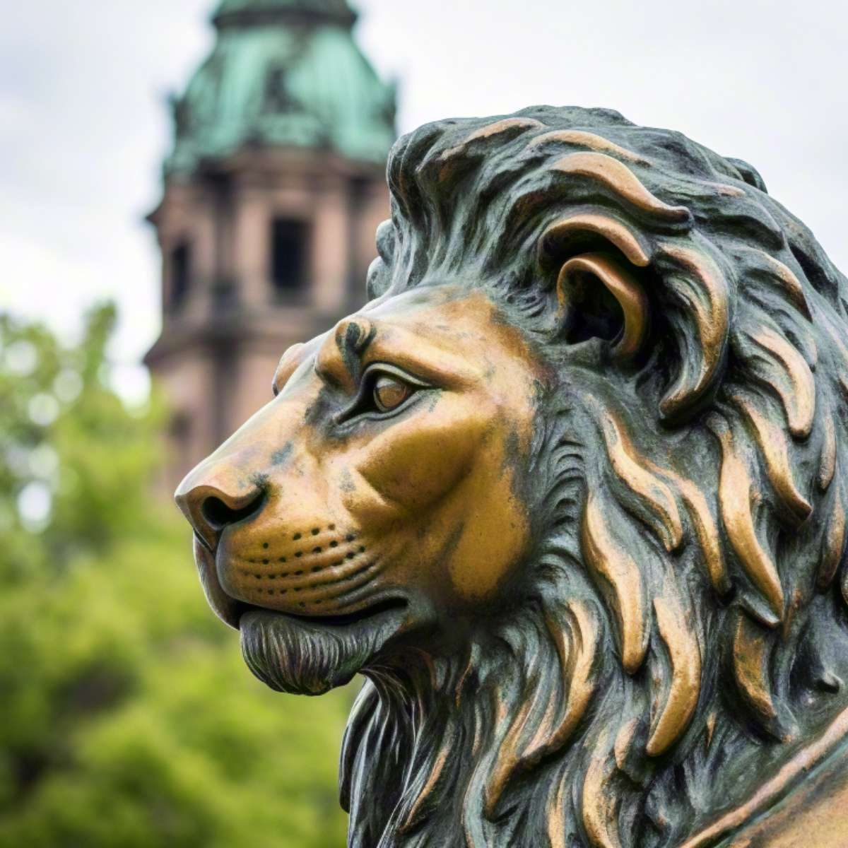 Life Size Bronze Lion Statue