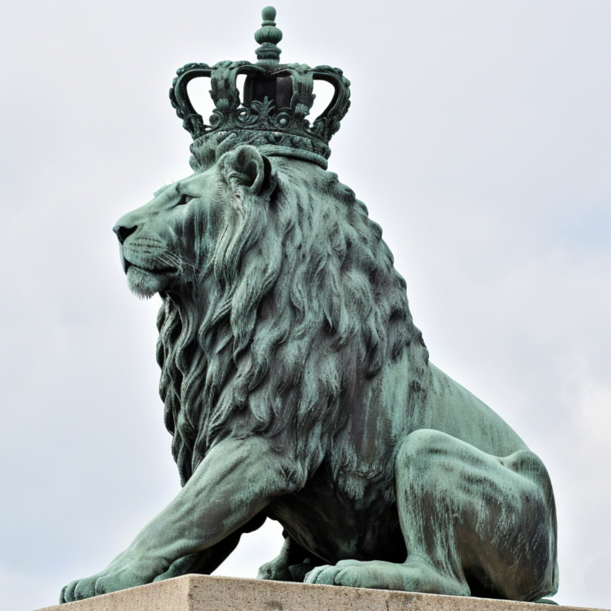 Lion Statue with Crown