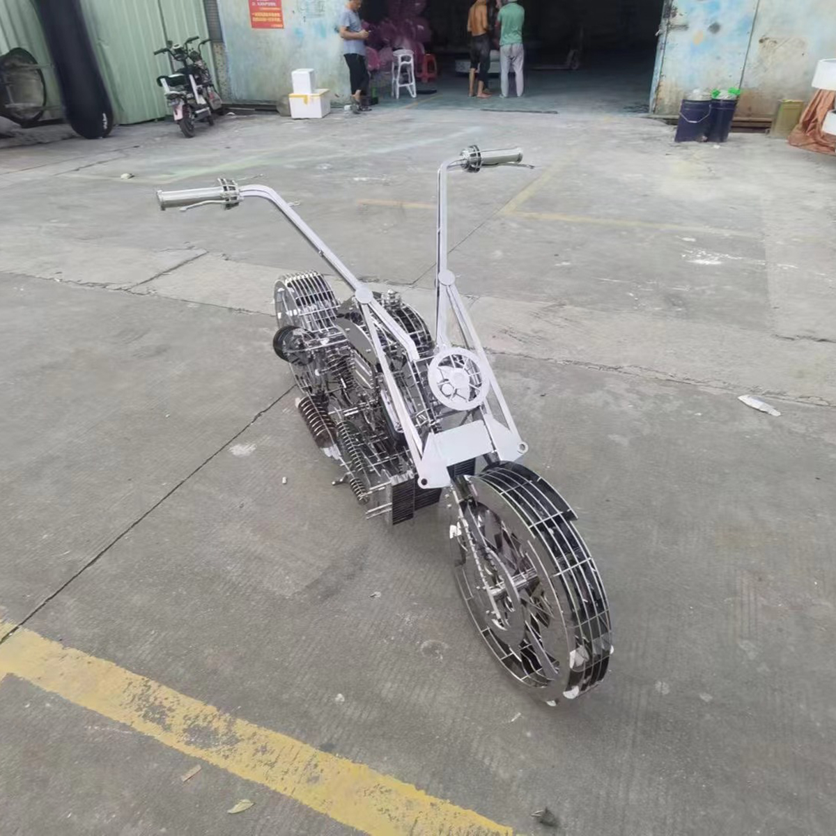 stainless steel Motorbike Statue