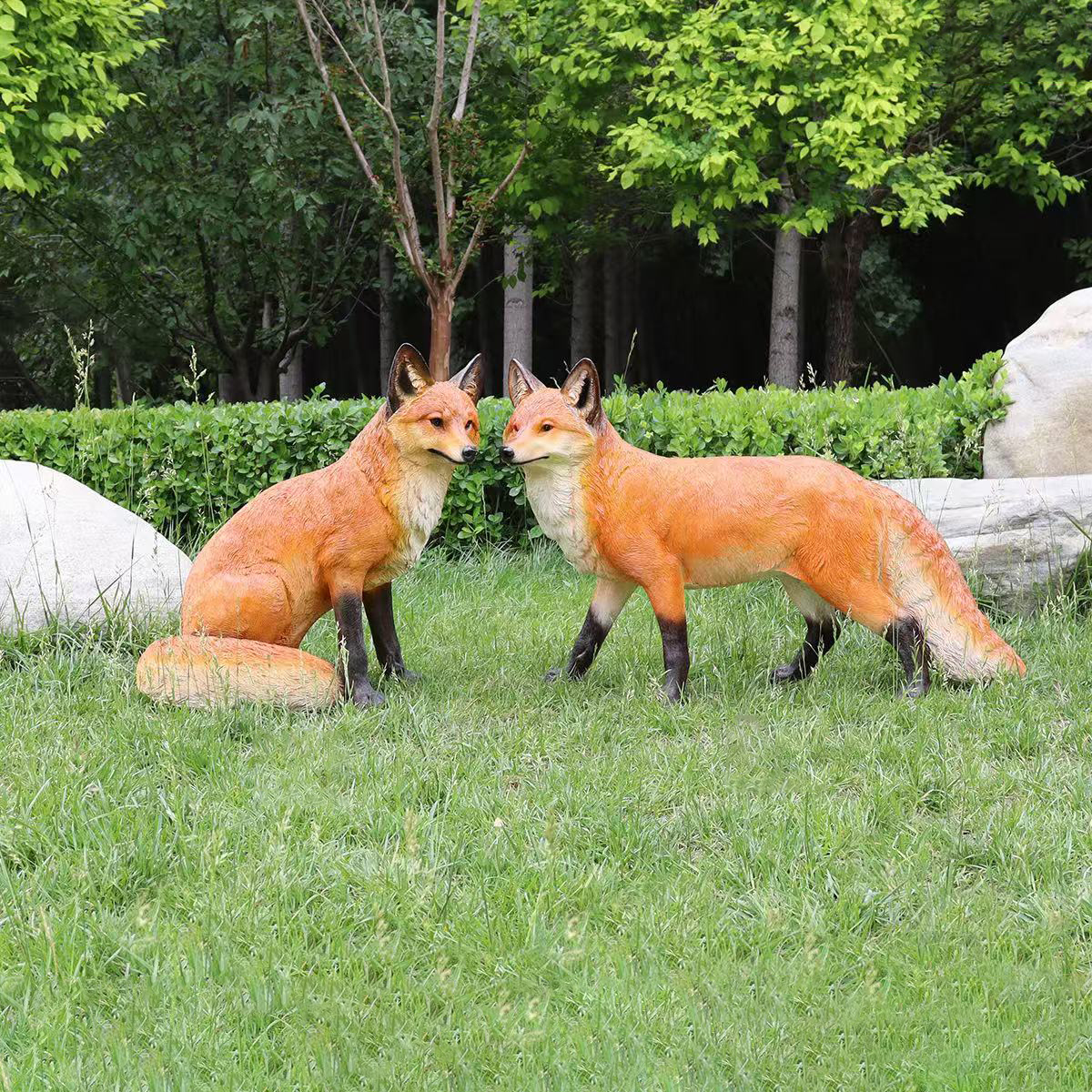 Outdoor Fox Garden Statue