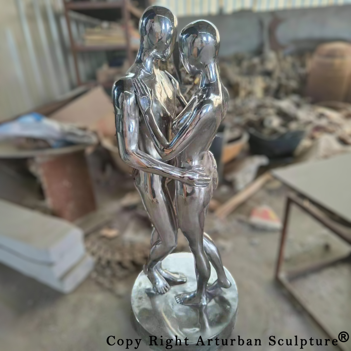 Sculpture of Couple Embracing