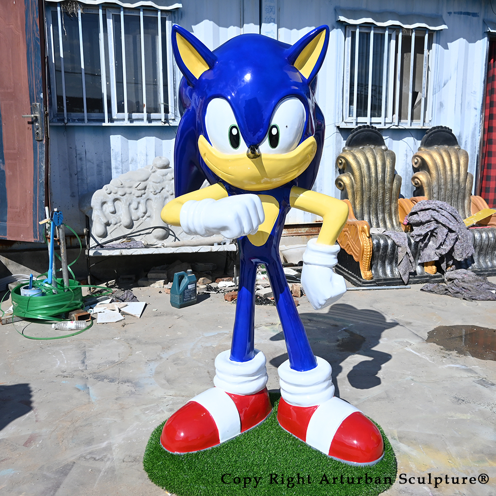 sonic life size statue