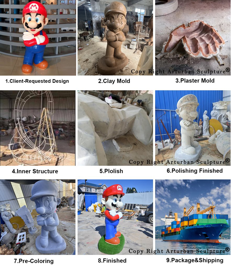 process of making mario statue