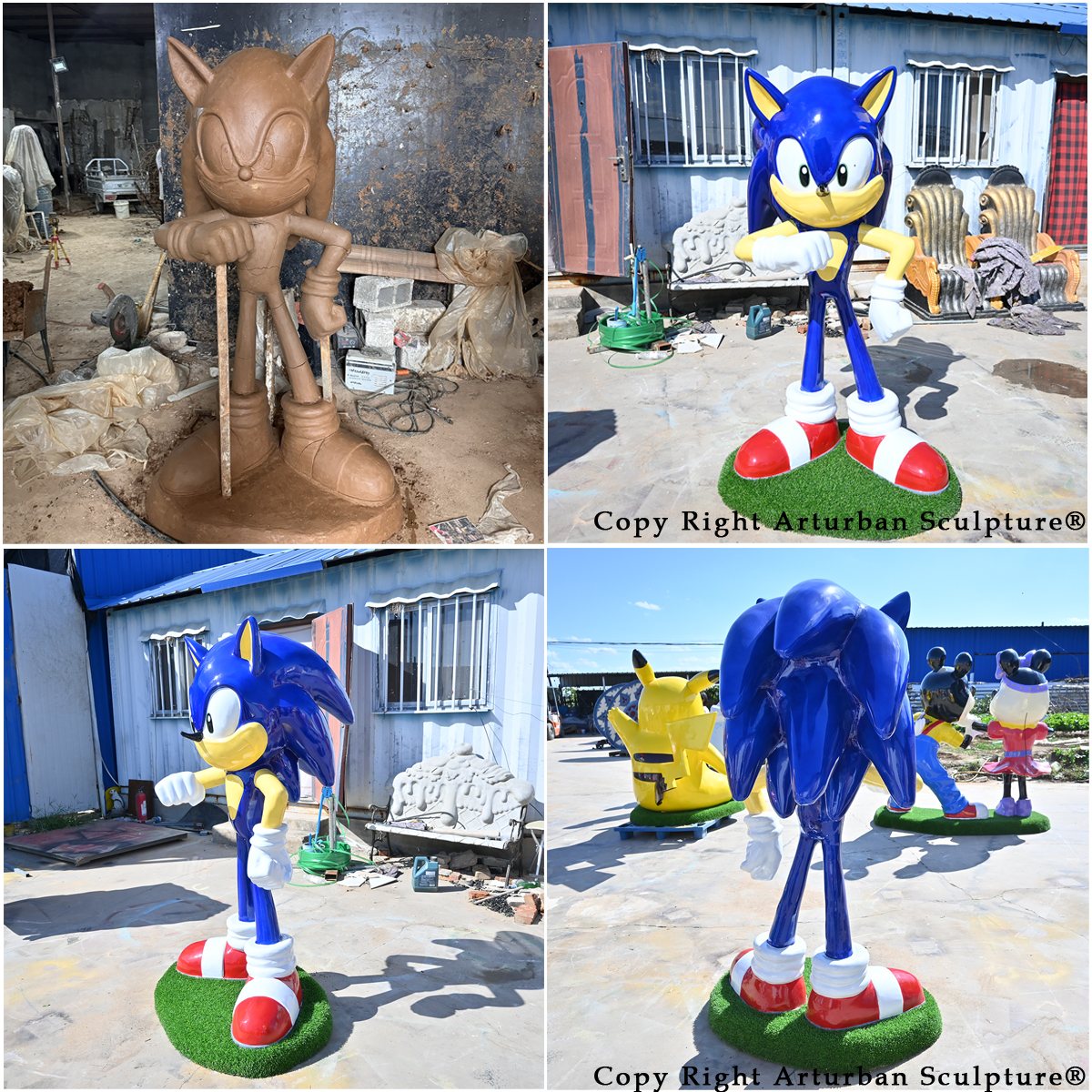 sonic life size statue