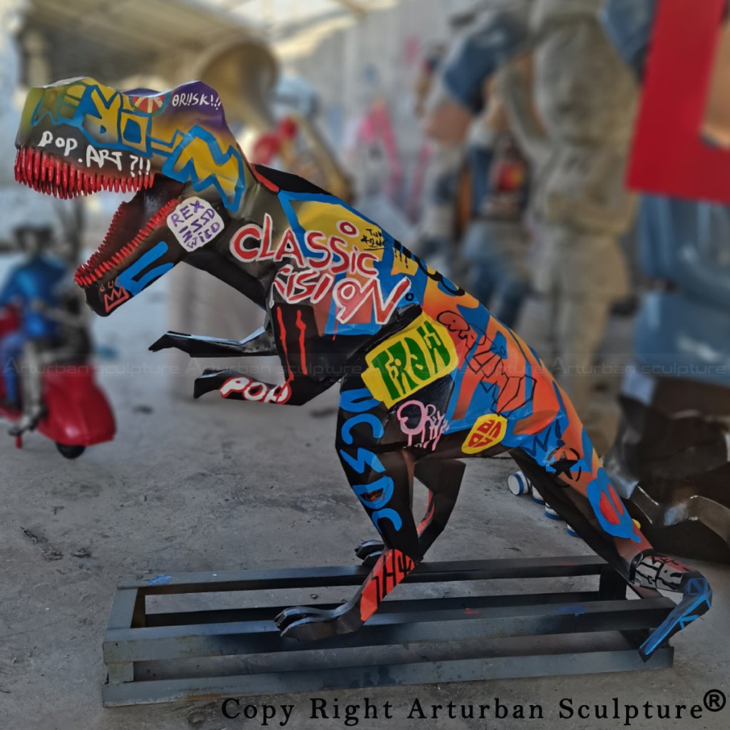 Richard Orlinski T Rex sculpture