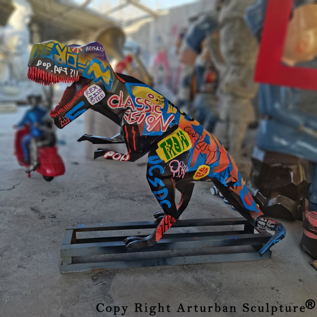 Richard Orlinski T Rex sculpture