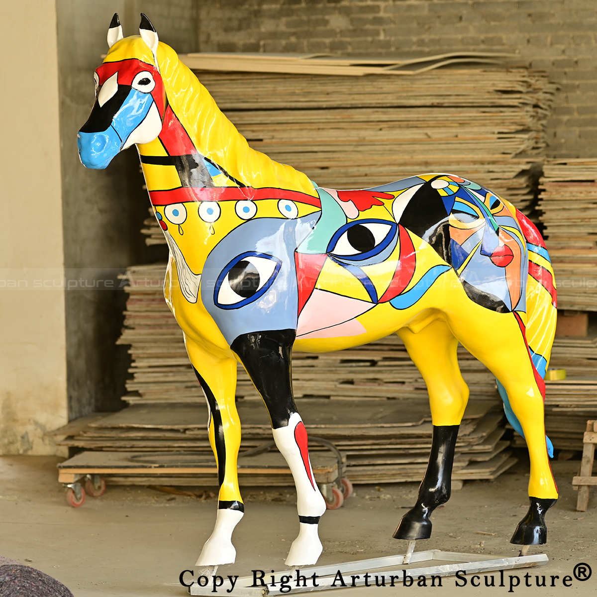 painted horse statue