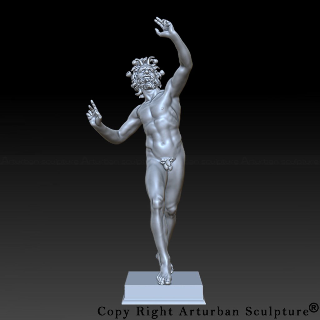 3D design of Dancing Faun Statue