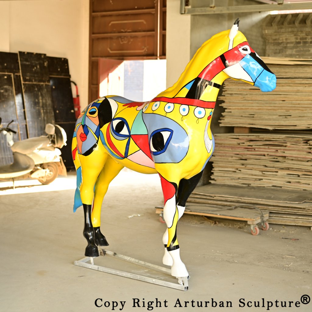 painted horse statue