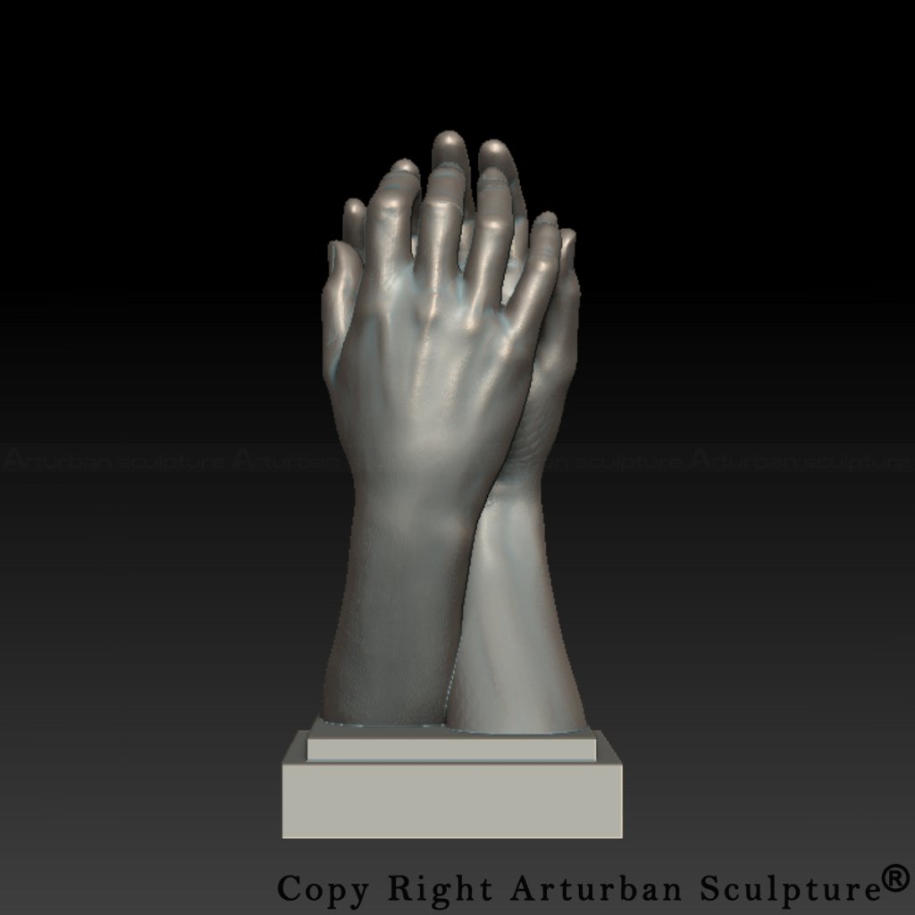 3D Design of Auguste Rodin Hands Sculpture