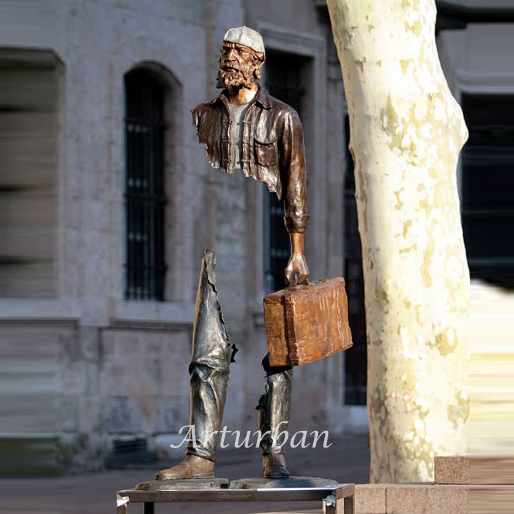 he traveler bronze statue