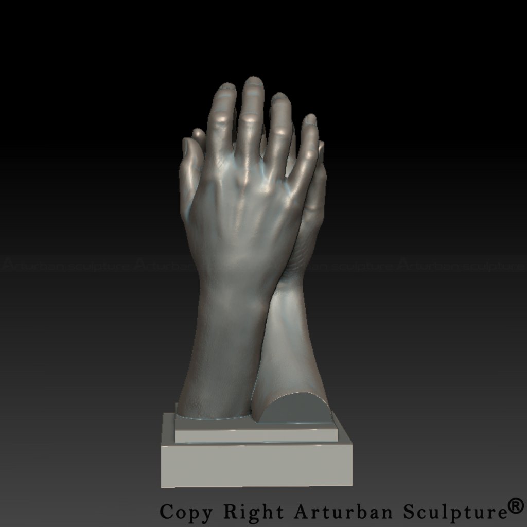 3D Design of Auguste Rodin Hands Sculpture