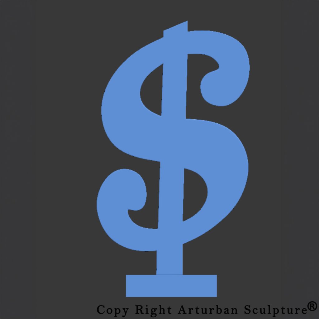 3d-Dollar Sign Statue