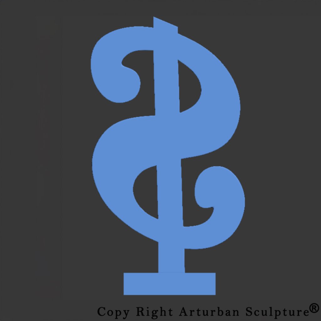 3d-Dollar Sign Statue