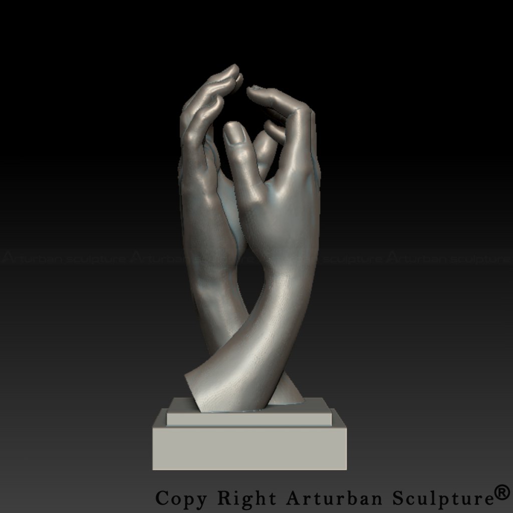 3D Design of Bronze Hands Sculpture