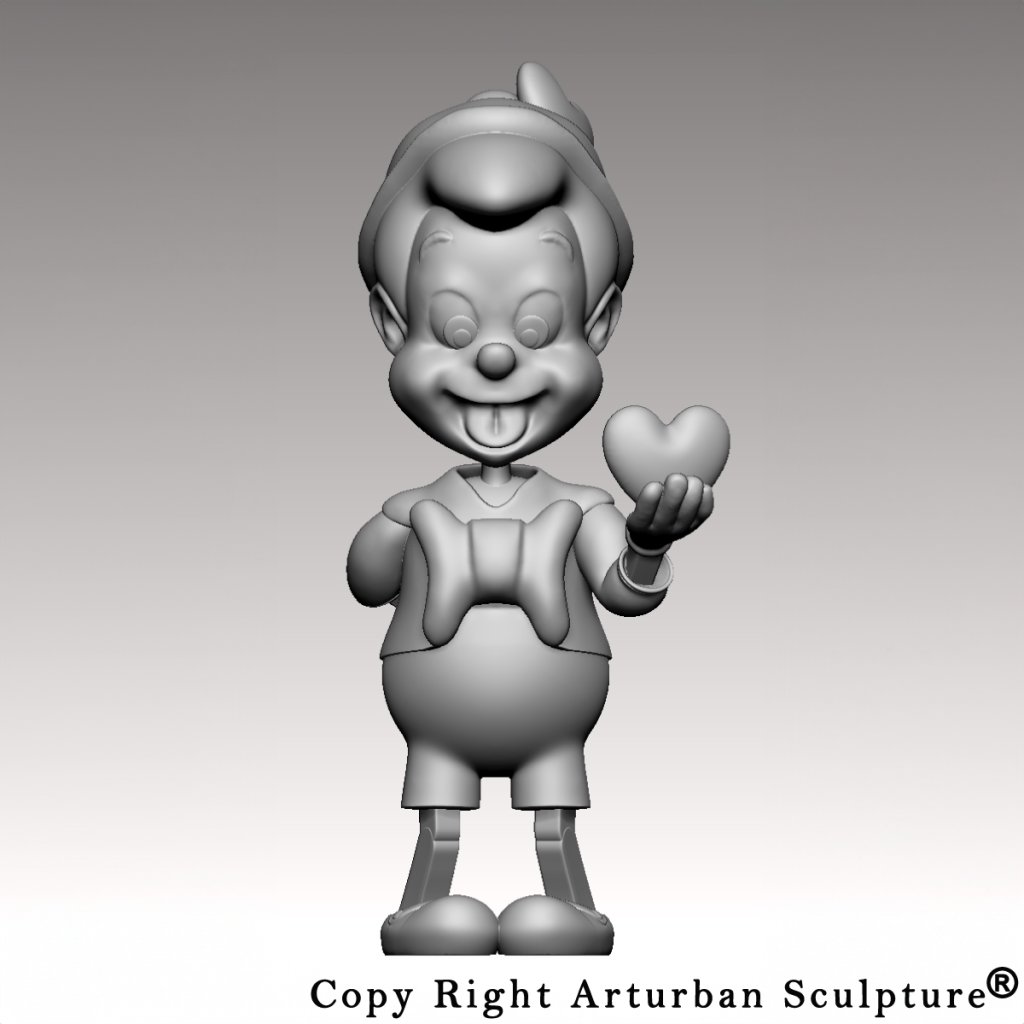 3D Design of Disney Pinocchio Statue