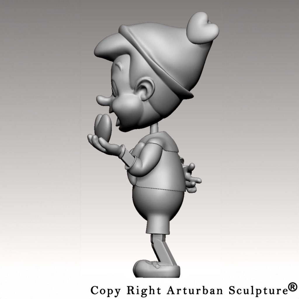 3D Design of Pinocchio Sculpture