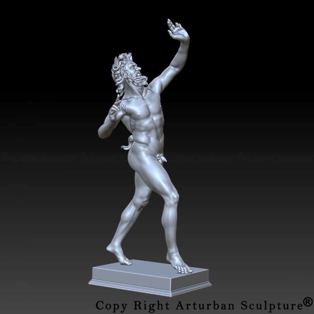 3D design of Dancing Faun Statue