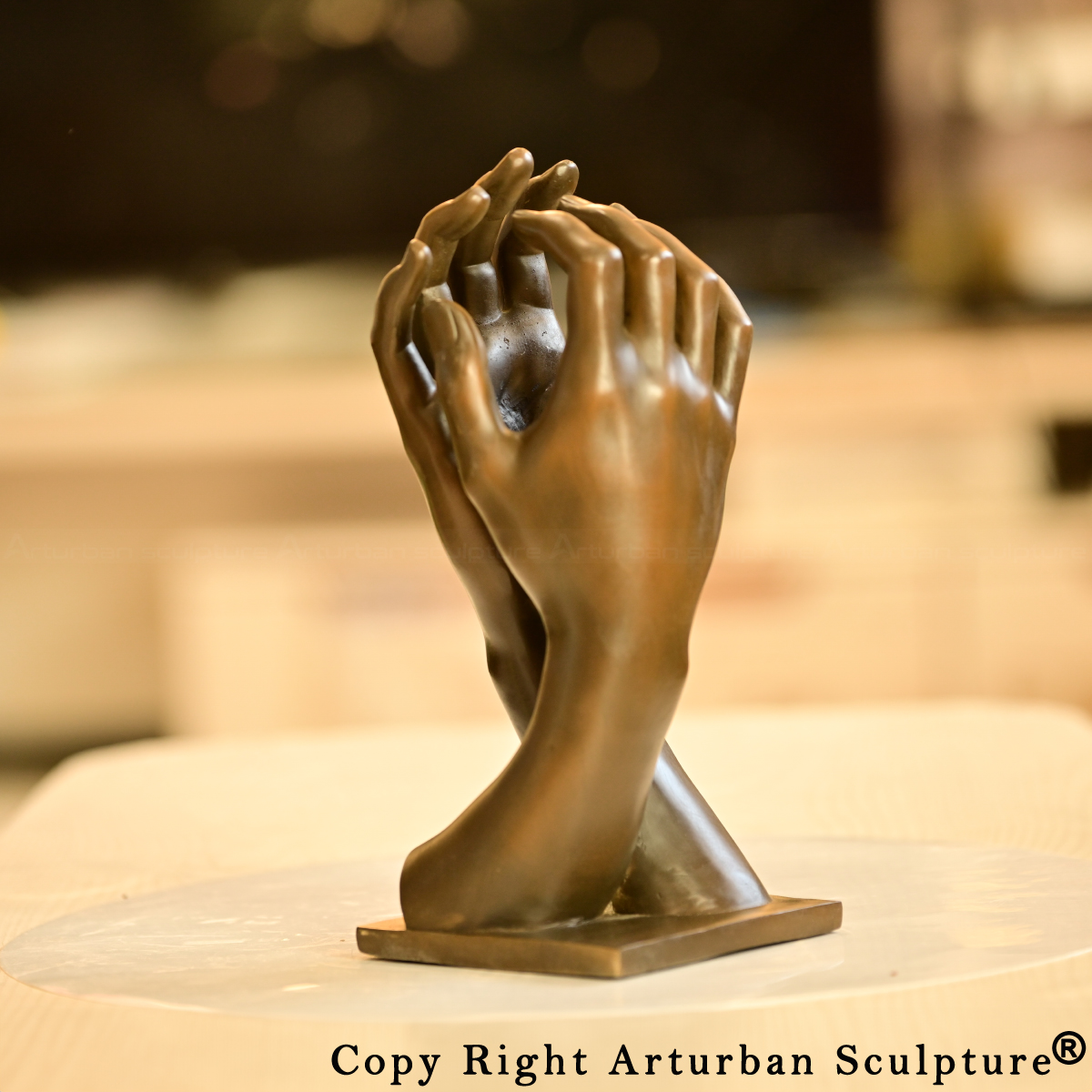 Bronze Hands Sculpture