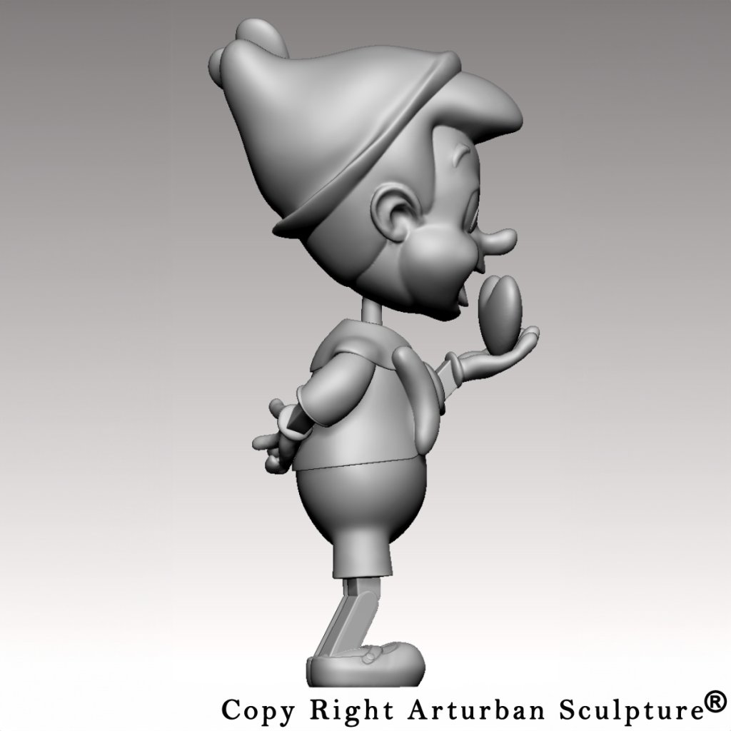 3D Design of Disney Pinocchio Statue