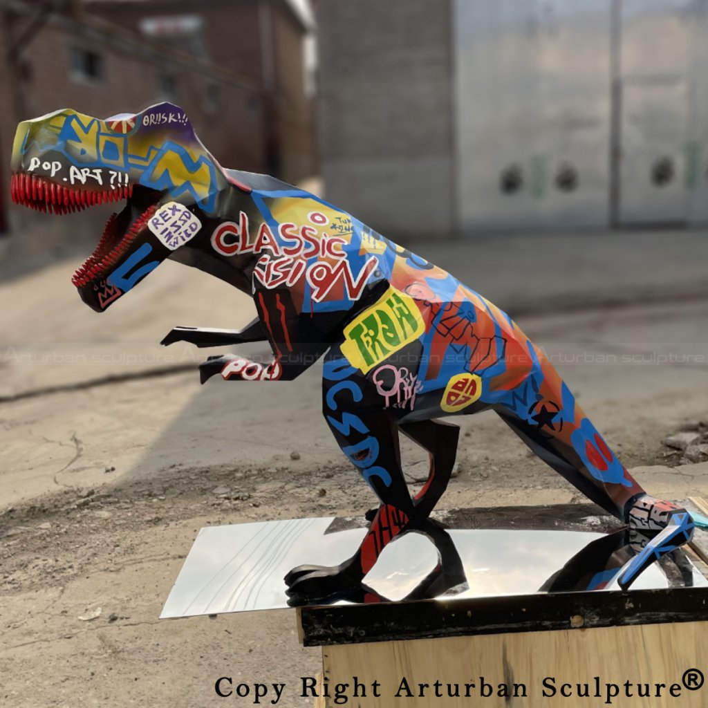 Richard Orlinski T Rex sculpture