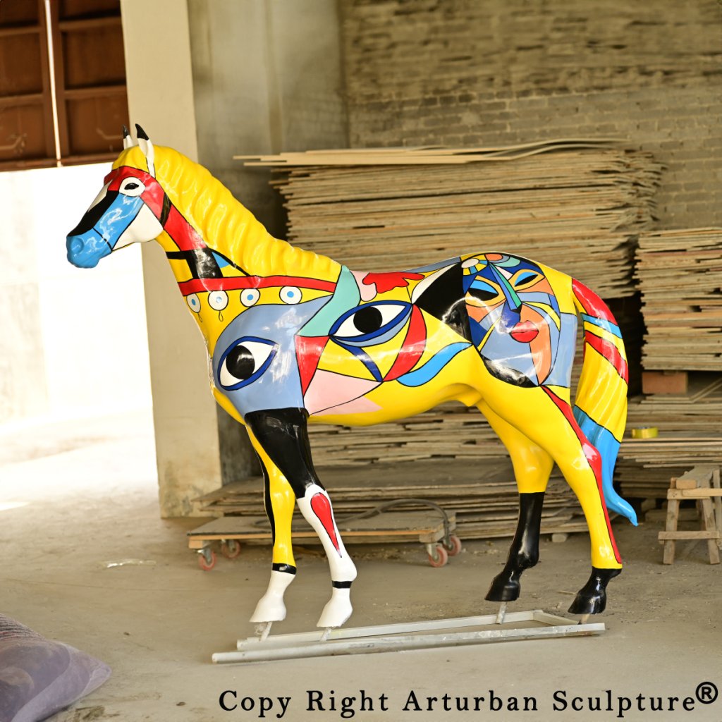 painted horse statue