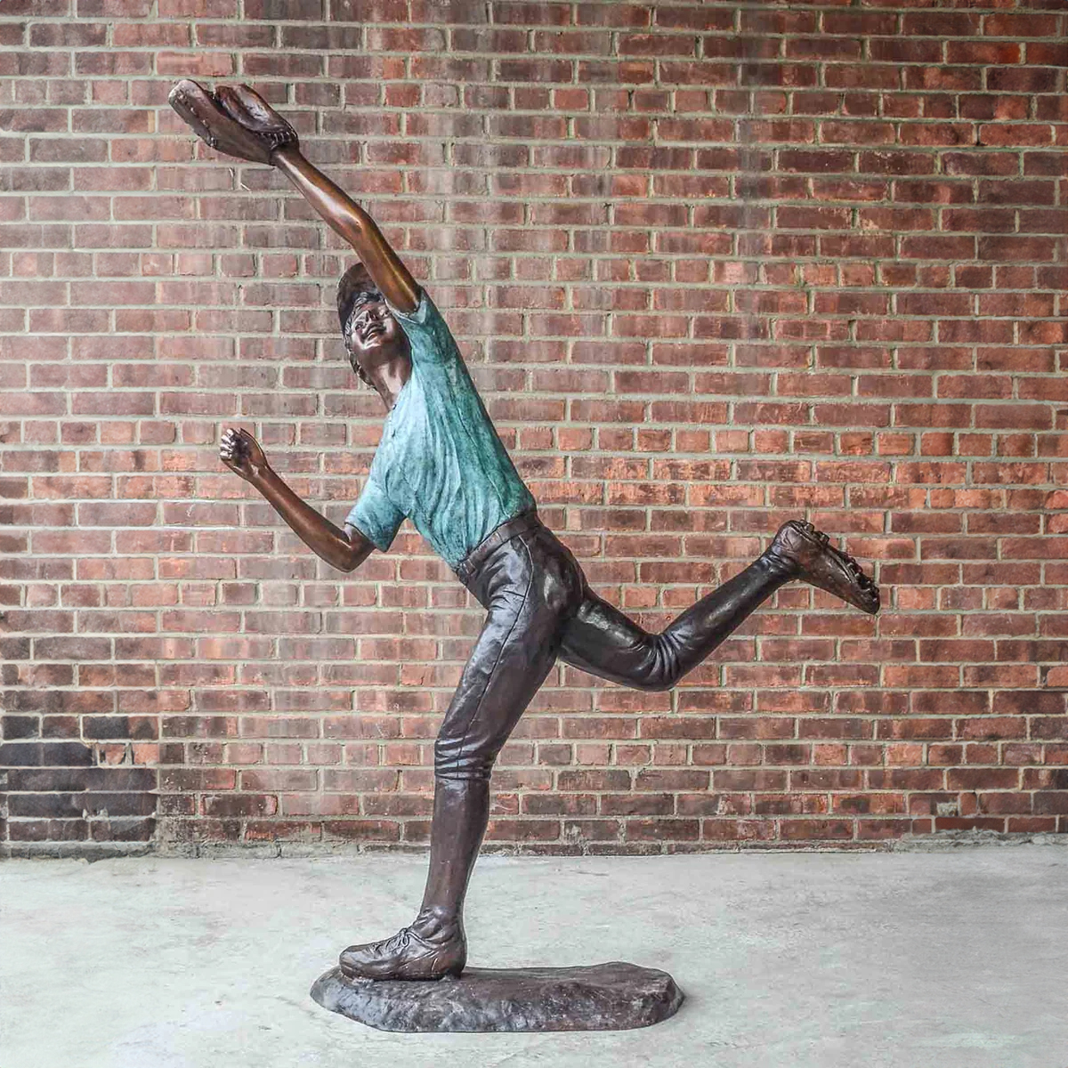 Baseball Player Garden Statue