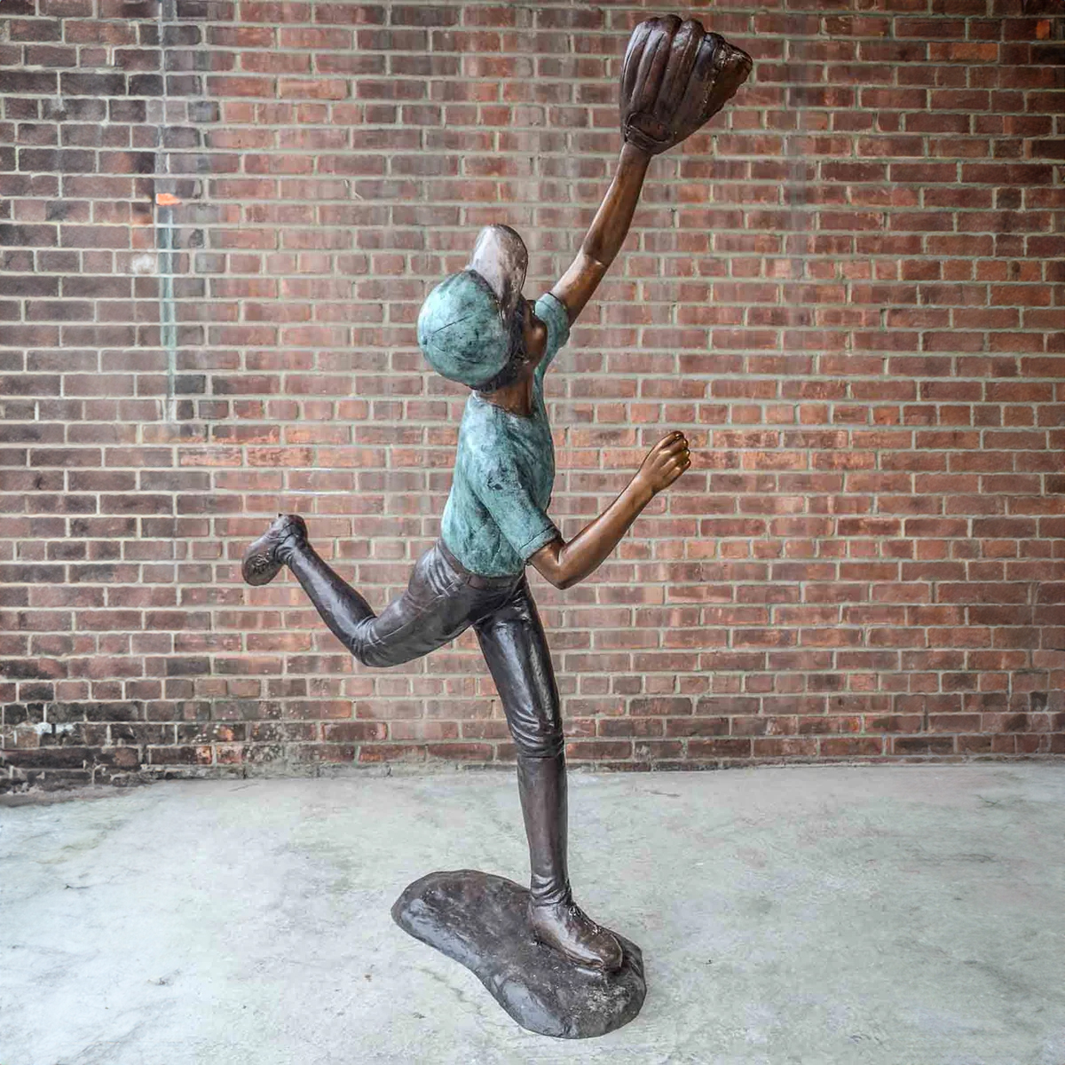 Baseball Player Garden Statue