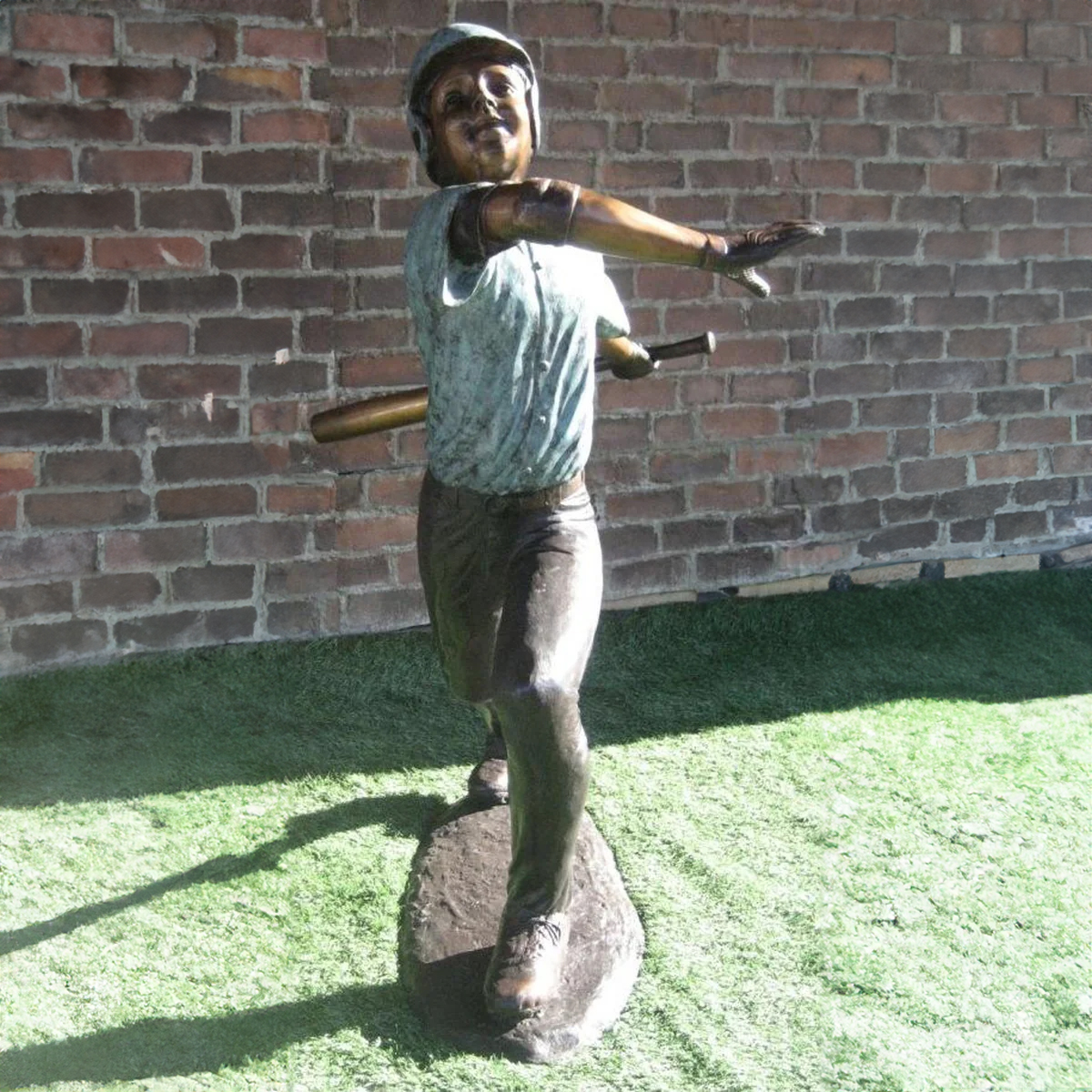 Baseball Player Yard Statue