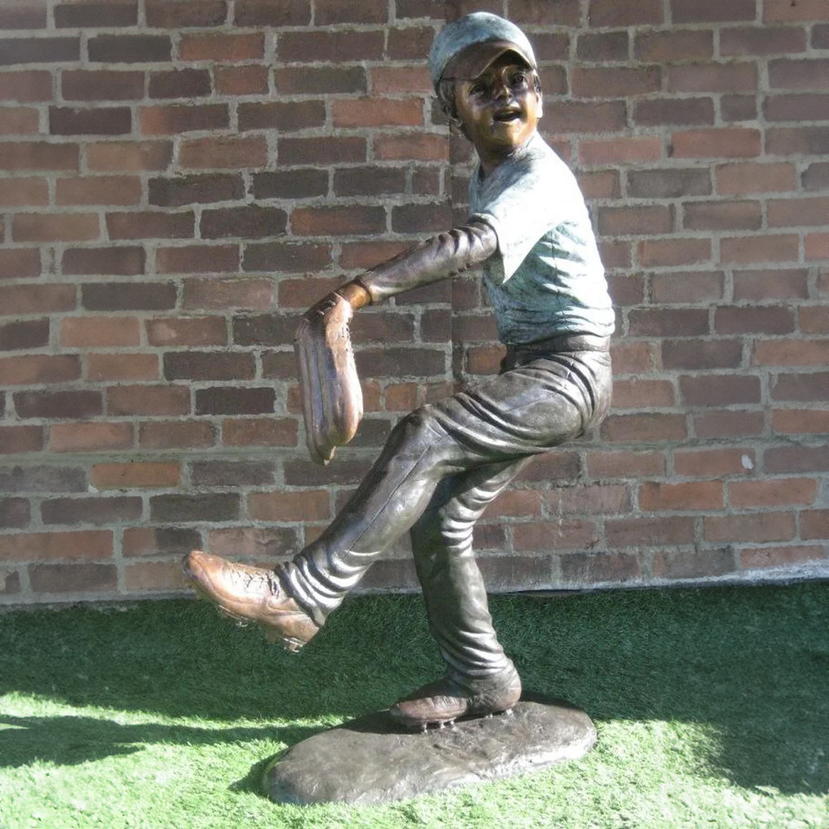 Boy Pitching Baseball Statue