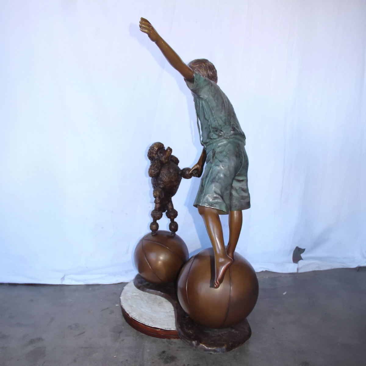 Boy with Dog Sculpture