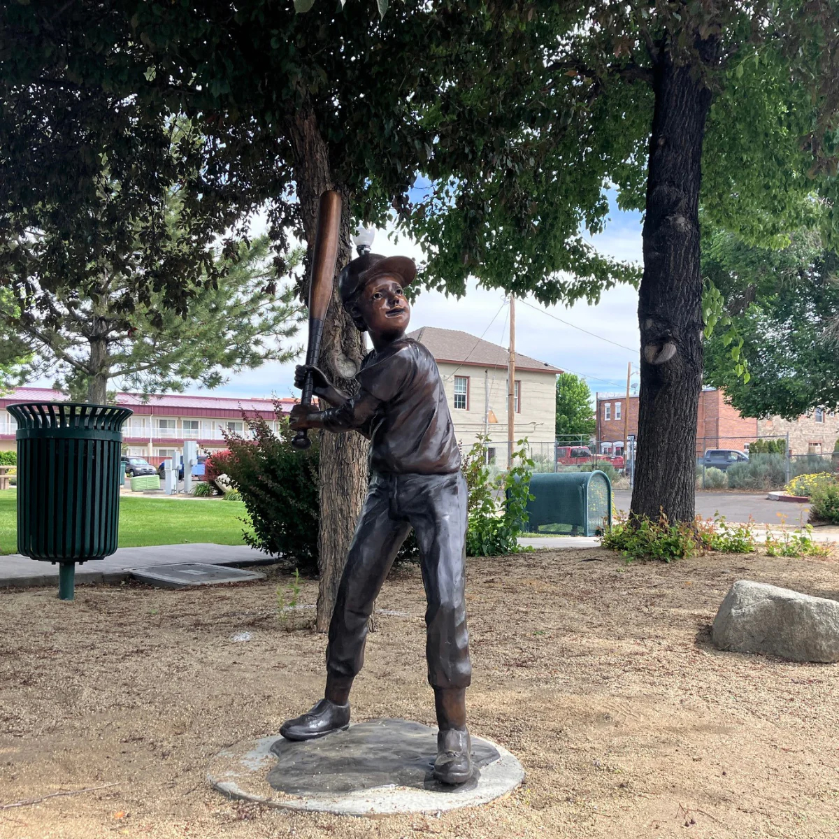 Bronze Baseball Player Statue