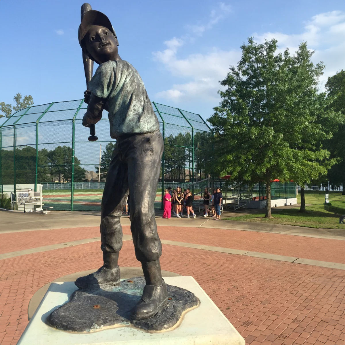 Bronze Baseball Player Statue