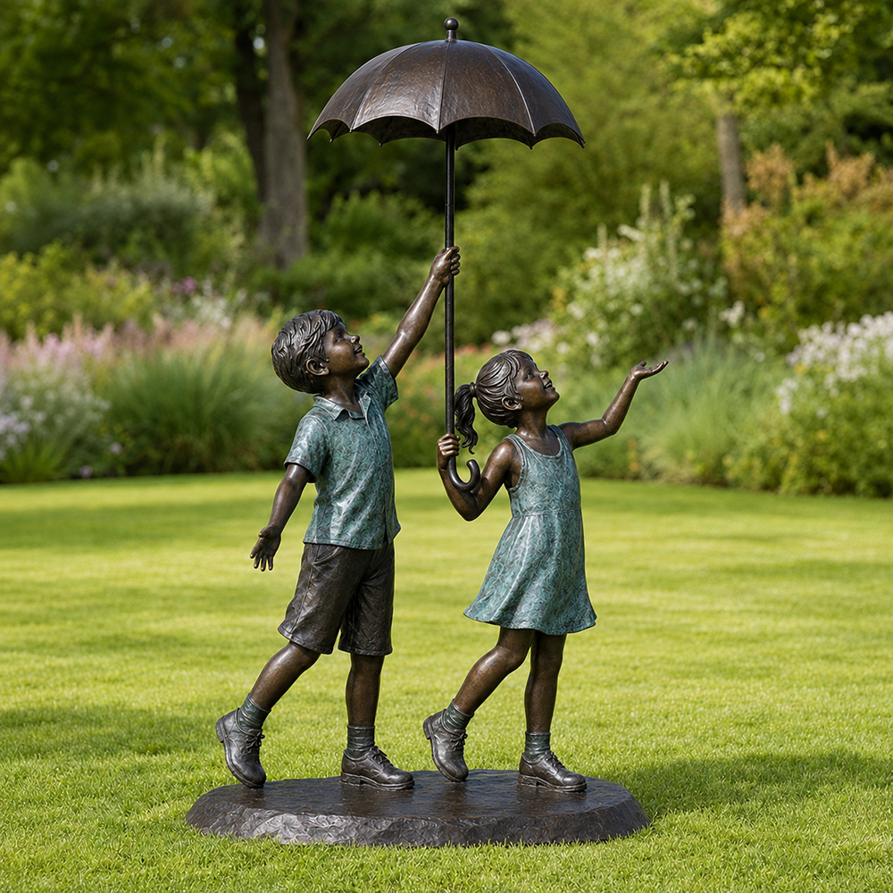 Bronze-Boy-and-Girl-Under-Umbrella-Fountain (1)