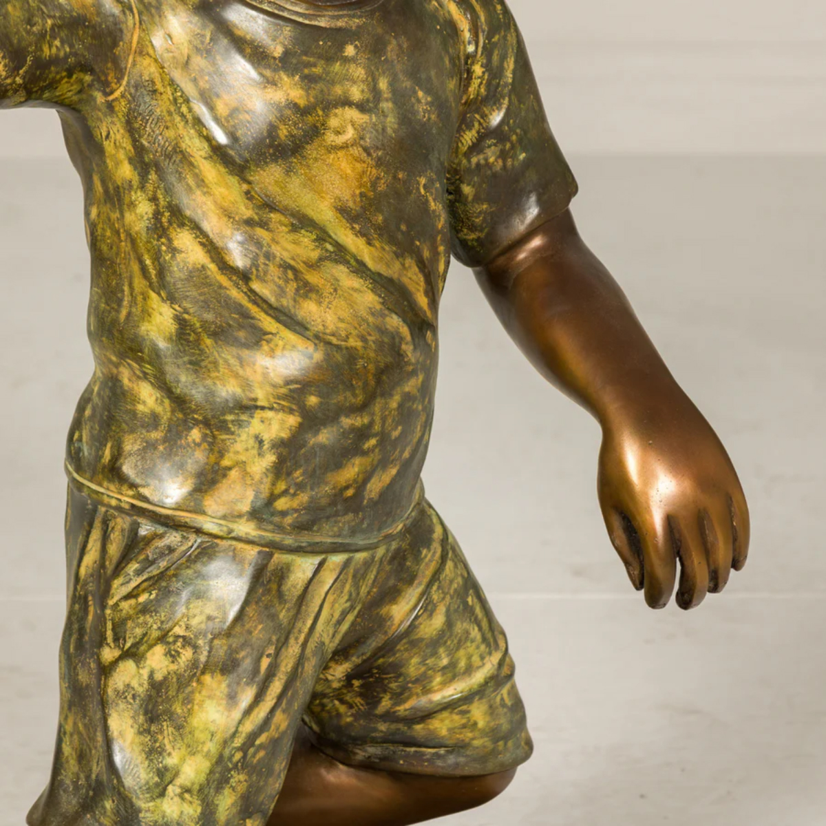 Bronze Boy with Flag Statue