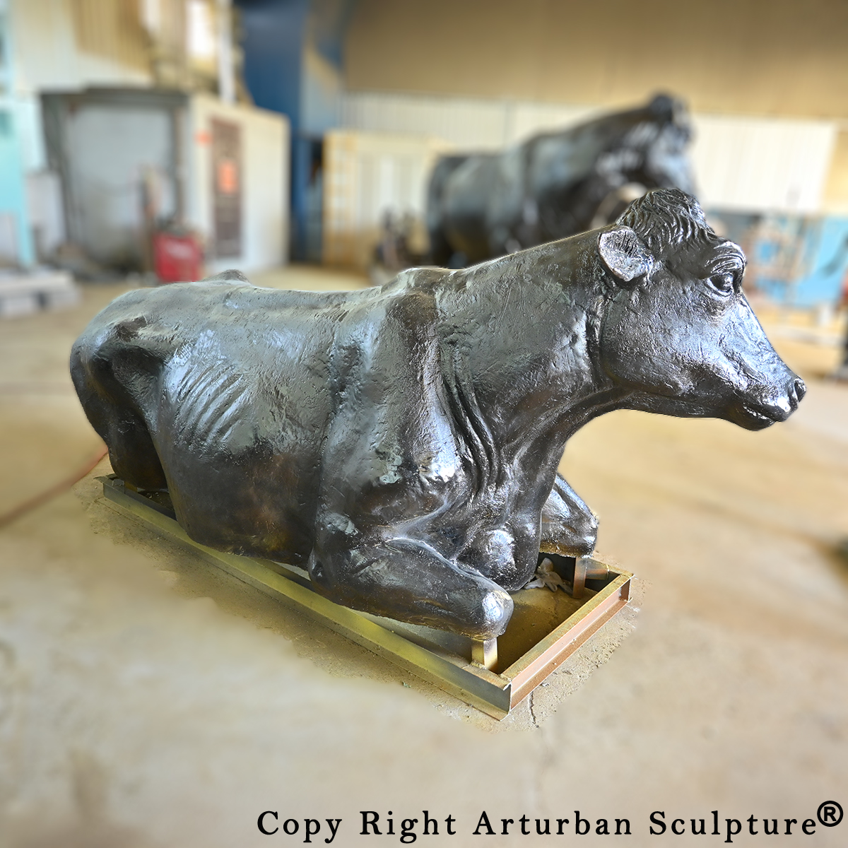 Bronze Cow Sculpture