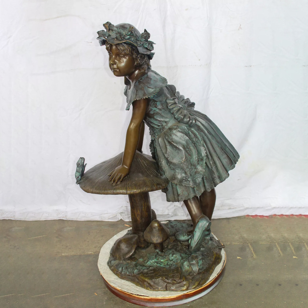 Bronze Girl by a Mushroom